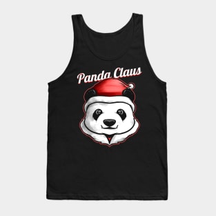 Panda Dressed As Santa Panda Claus On Christmas Tank Top